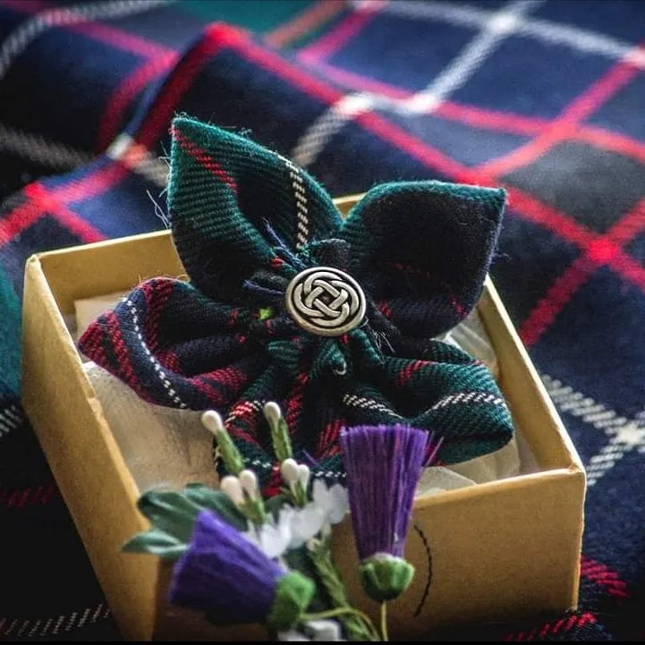 Tartan Flower Brooch