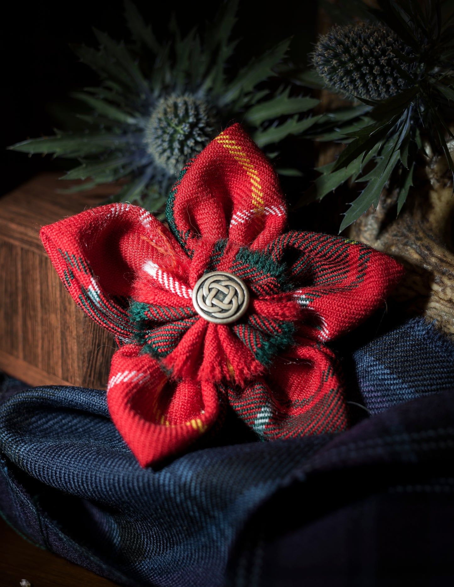Tartan Flower Brooch